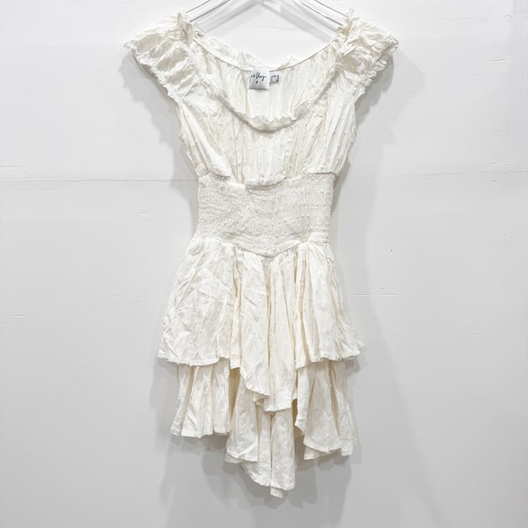 Princess Polly The Love Galore Romper White Lower Impact Ruffle Tiered Size 2 - Picture 4 of 12